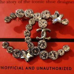 Upcycled Silver Crystal Star Brooch
